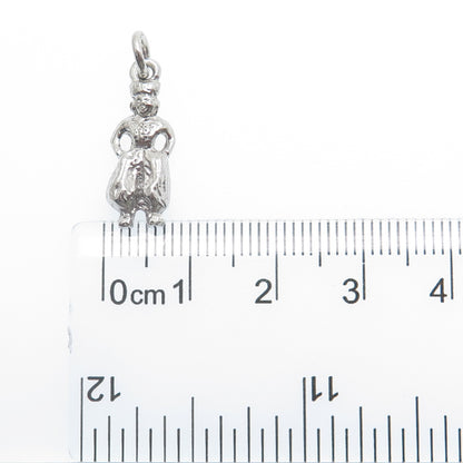 925 Sterling Silver Vintage Queen Oxidized Minimalist 3D Charm Pendant