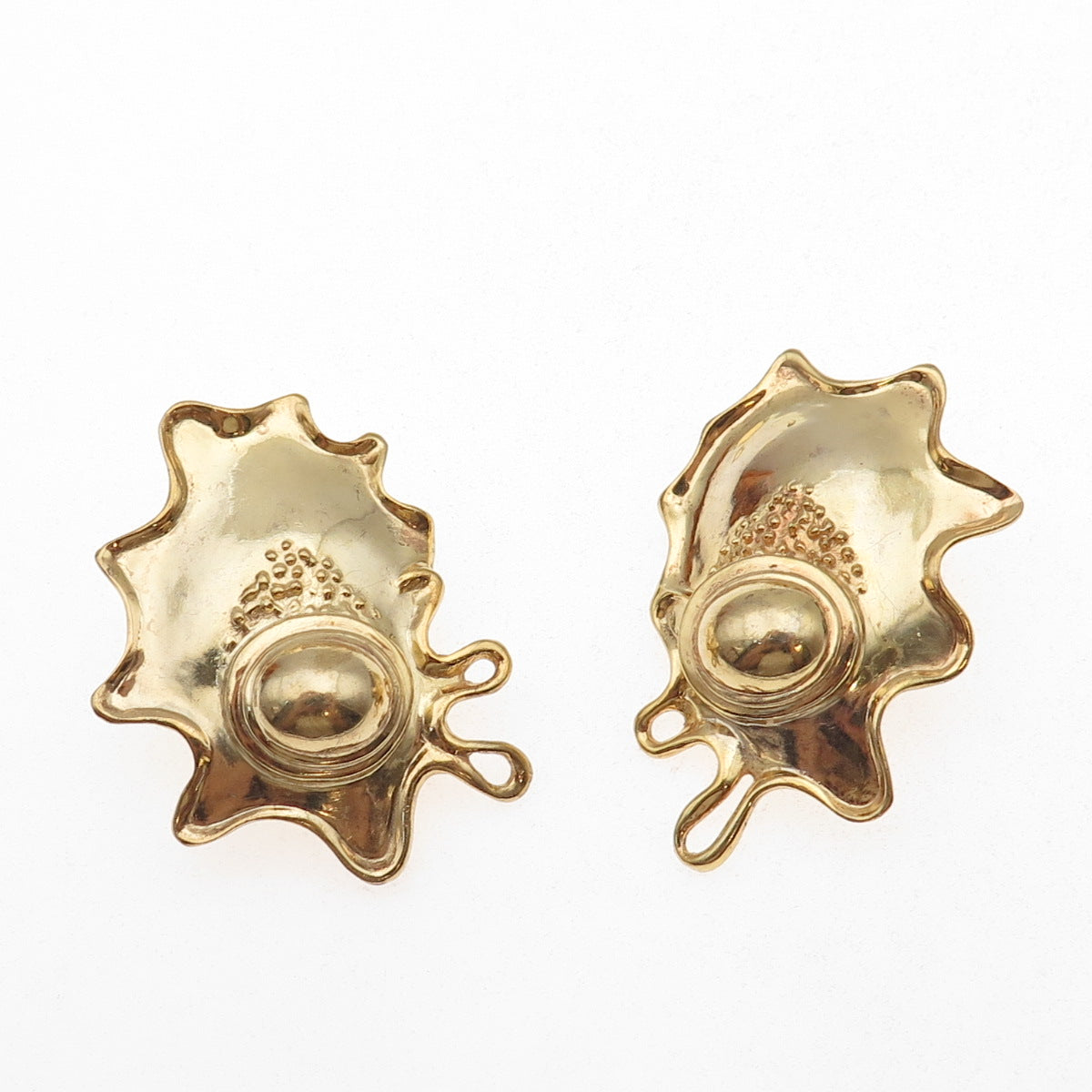 William & Shellie 925 Sterling Gold Plated Vintage Modernist Omega Back Earrings