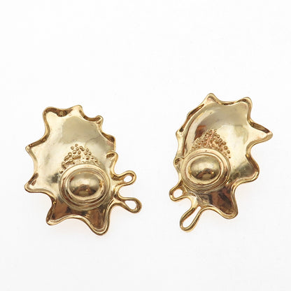 William & Shellie 925 Sterling Gold Plated Vintage Modernist Omega Back Earrings