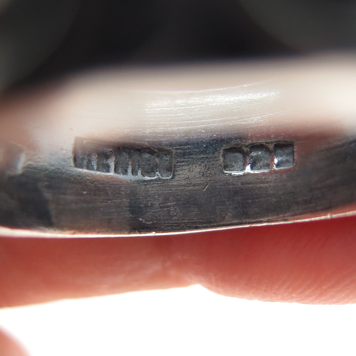 925 Sterling Silver Vintage Mexico Tribal Symbol Oxidized Band Ring Size 9.5