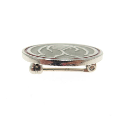 925 Sterling Silver Vintage Enamel Allstate Insurance Logo Pin Brooch
