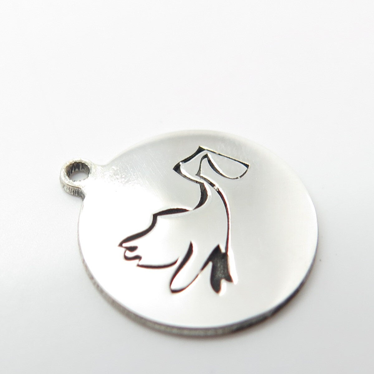 925 Sterling Silver USA Two In Town Stork Charm Pendant