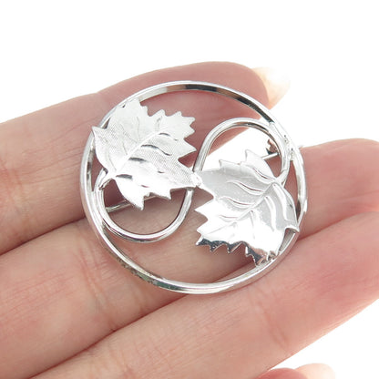 LAMODE 925 Sterling Silver Vintage Maple Leaf Pin Brooch