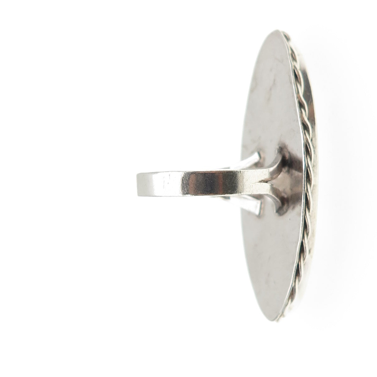 Old Pawn Sterling Silver Vintage Southwestern Turquoise Onyx MOP Ring Size 6.25