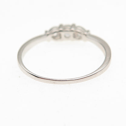925 Sterling Silver Round-Cut C Z Heart Promise Ring Size 8