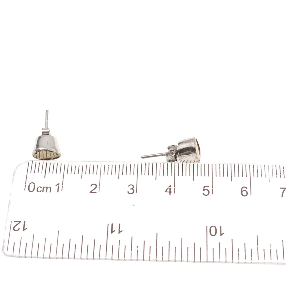 925 Sterling Silver Real Rose-Cut Canary Diamond Stud Earrings