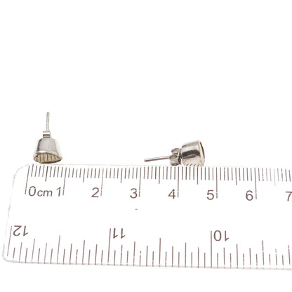925 Sterling Silver Real Rose-Cut Canary Diamond Stud Earrings