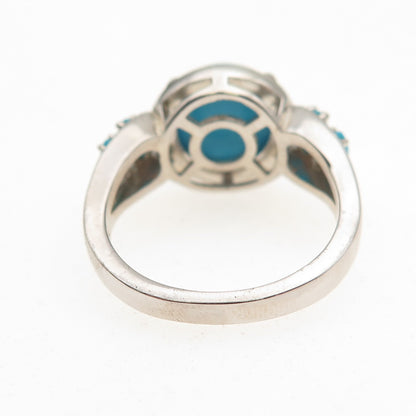 925 Sterling Silver Real Sleeping Beauty Turquoise Ring Size 8