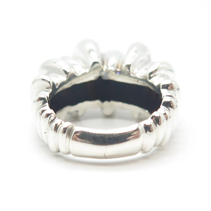 925 Sterling Silver Vintage Modernist Ring Size 5.5