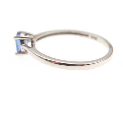 Chuck Clemency 925 Sterling Silver Real Oval-Cut Tanzanite Ring Size 8.25