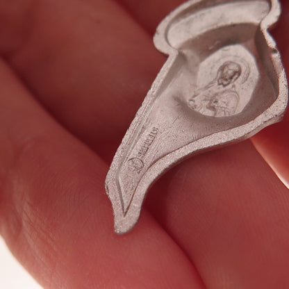 925 Sterling Silver Vintage St. Mary Religious Charm Pendant