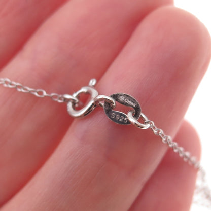 925 Sterling Silver Real Lace Agate Tanzanite Teardrop Cable Chain Necklace 18"