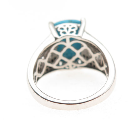 Chuck Clemency 925 Sterling Silver Real Turquoise Spinel & Topaz Ring Size 8.25