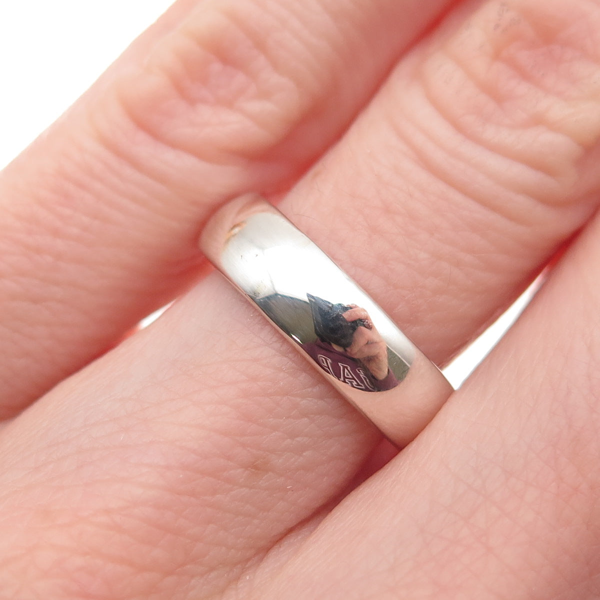 925 Sterling Silver Vintage Classic Wedding Band Ring Size 6.25