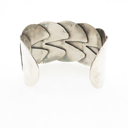 Alfred Karram Sterling Silver Vintage Modernist Hammered Adjustable Bracelet 7"
