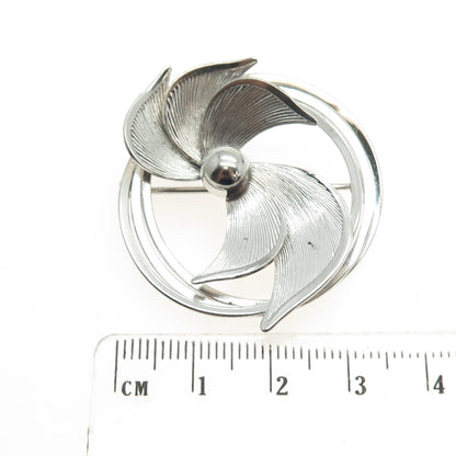 CARL ART 925 Sterling Silver Antique Art Deco Floral Pin Brooch