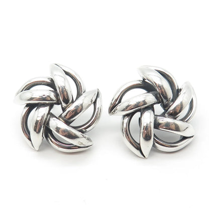 925 Sterling Silver Vintage Modernist Windmill Earrings