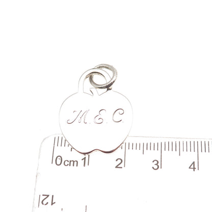 Tiffany & Co. 925 Sterling Silver Vintage Engraved MEC Apple Tag Charm Pendant