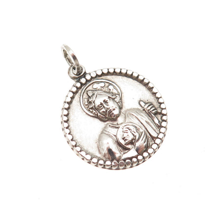 M. De Jean 925 Sterling Silver Vintage Saint Jude Thaddeus Charm Pendant