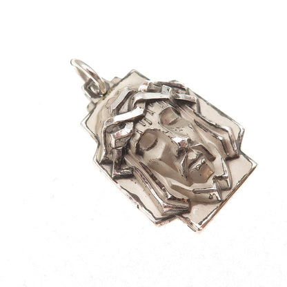 Creed 925 Sterling Silver Vintage Jesus Cross Oxidized Pendant