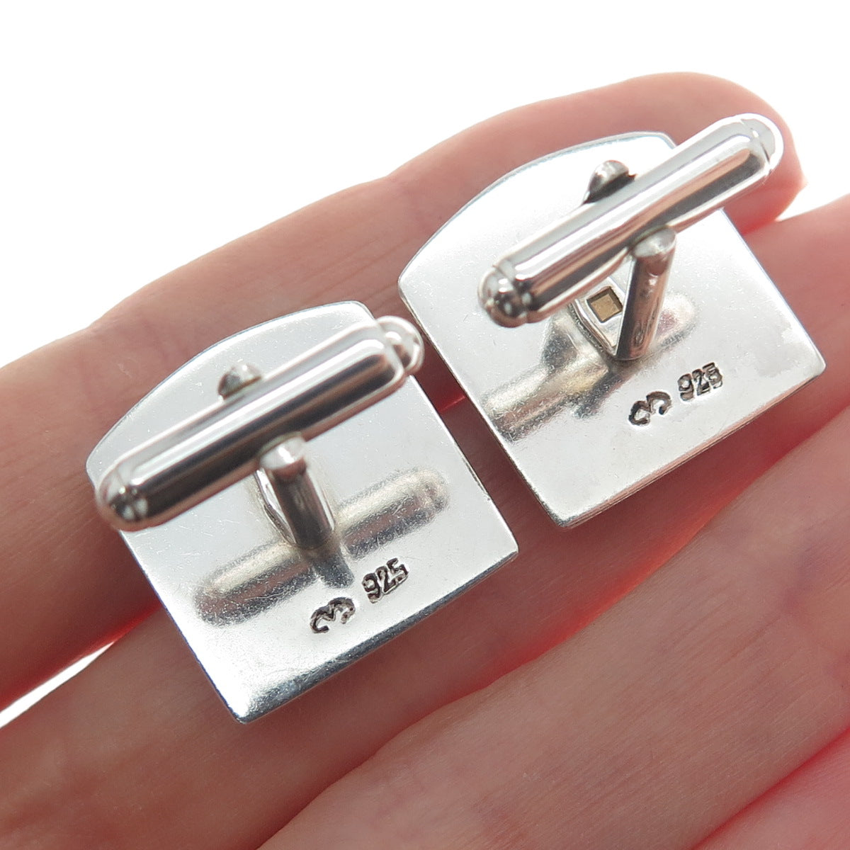925 Sterling Silver Vintage Jaya Ganesha Elephant Oxidized Cufflinks