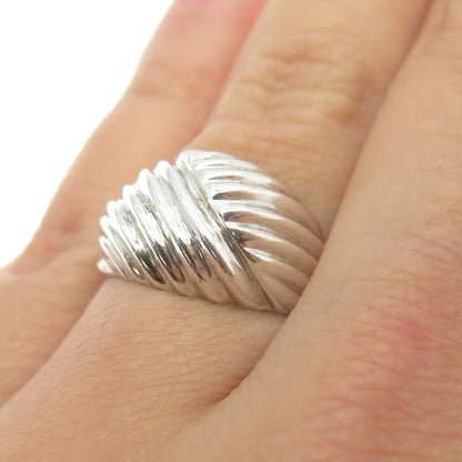 ESPO Joseph Esposito 925 Sterling Silver Vintage Twisted Ribbed Ring Size 7