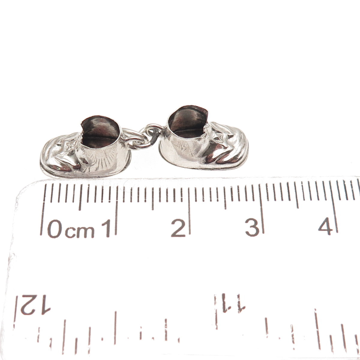 925 Sterling Silver Vintage Baby Shoes 3D Mini Charm Pendant