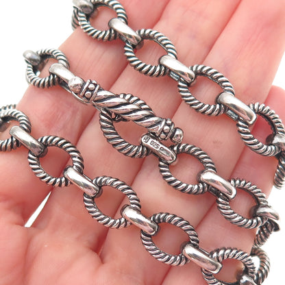 MICHELLE ALBALA 925 Sterling Silver Vintage Oxidized Cable Chain Necklace 18"