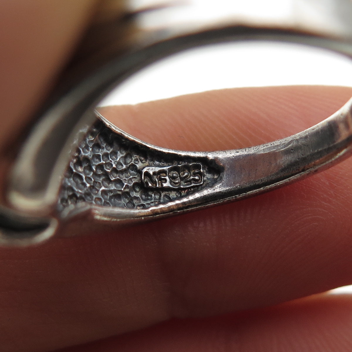 CHAPAL ZENRAY 925 Sterling Silver Vintage Modernist Oxidized Ring Size 7