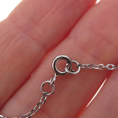 925 Sterling Silver Round-Cut C Z Floral Cable Chain Necklace 16"