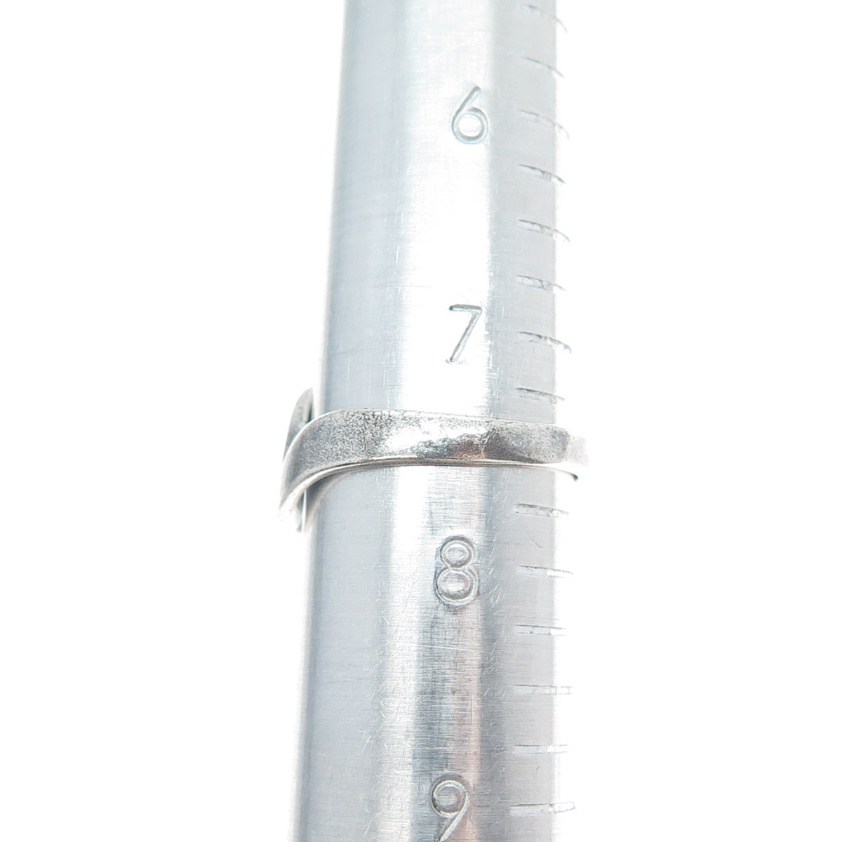 925 Sterling Silver Vintage Real Bisbee Turquoise Modernist Ring Size 7.5