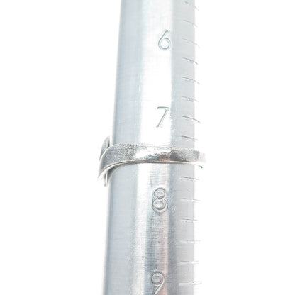 925 Sterling Silver Vintage Real Bisbee Turquoise Modernist Ring Size 7.5