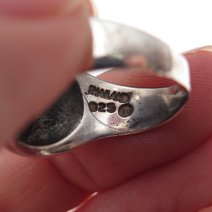 925 Sterling Silver Vintage Oxidized Signet Ring Size 7.25
