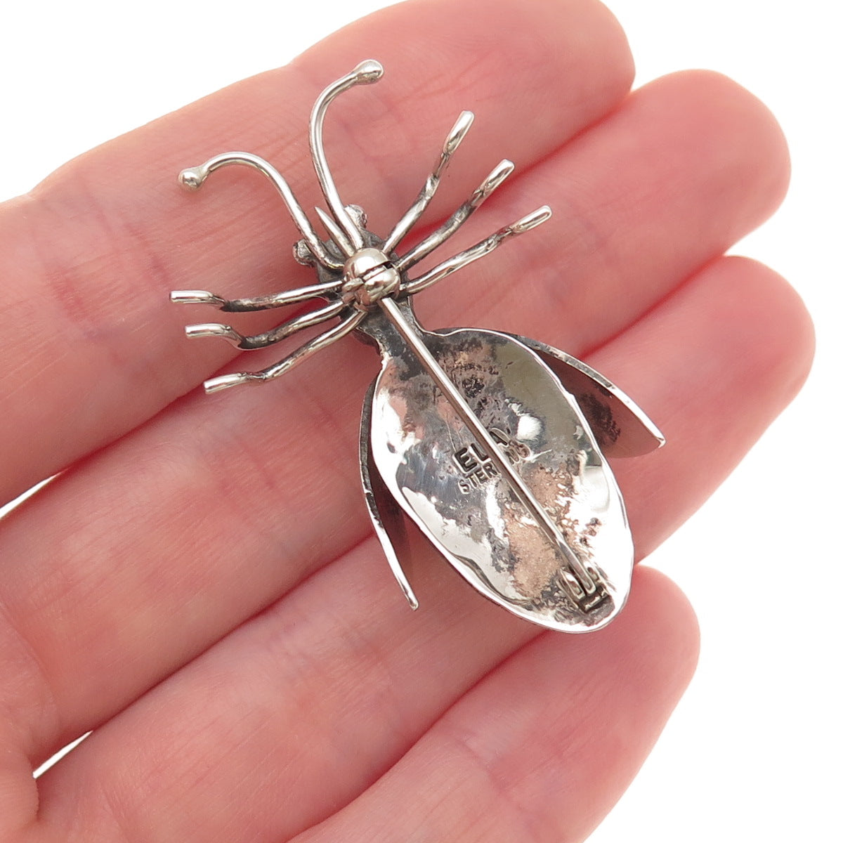 Edison Largo Navajo Old Pawn 925 Sterling Silver Vintage Amethyst Bee Pin Brooch