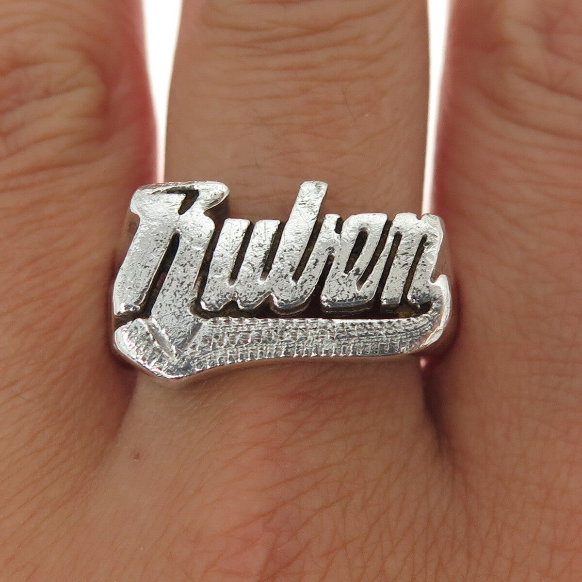 925 Sterling Silver Vintage "Ruben" Name Ring Size 12