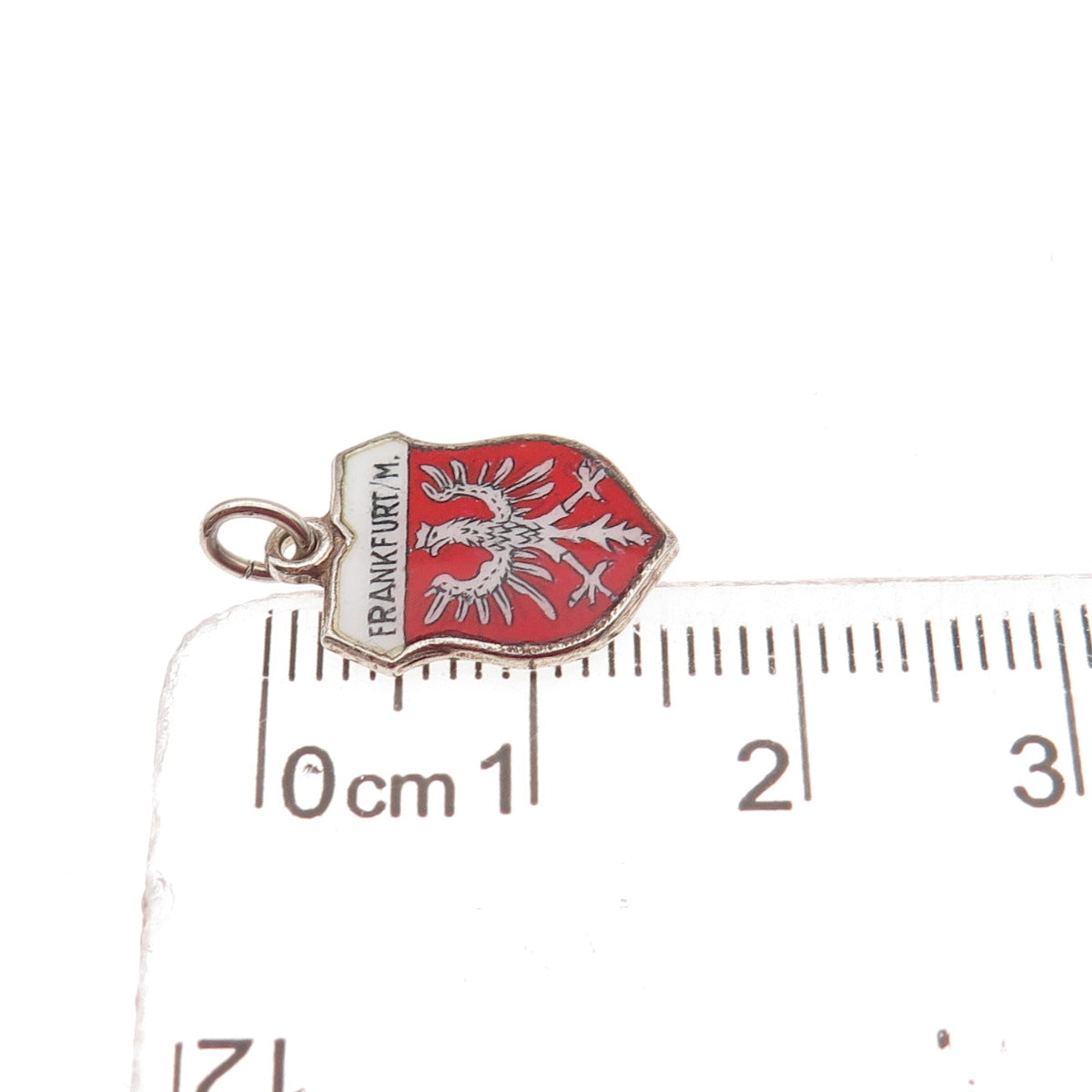 Fritz Reu & Co. 800 Silver Vintage Enamel Frankfurt am Main Mini Charm Pendant