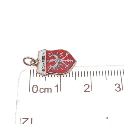 Fritz Reu & Co. 800 Silver Vintage Enamel Frankfurt am Main Mini Charm Pendant