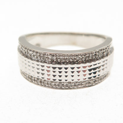 KN Kajal Naina 925 Sterling Silver Real Round-Cut Diamond Ring Size 7.25