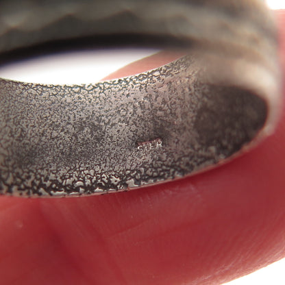 925 Sterling Silver Vintage Zig Zag Oxidized Band Ring Size 7