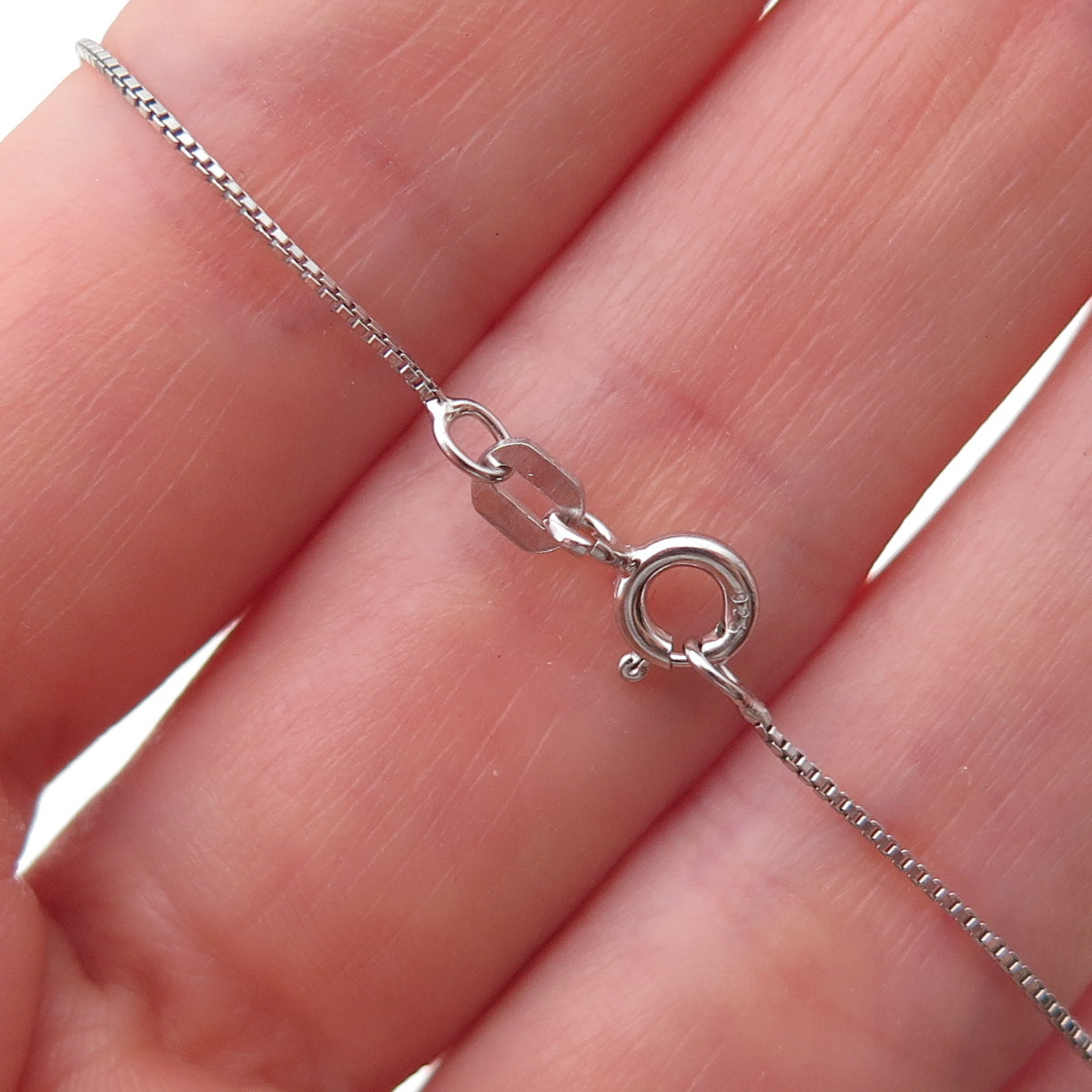 925 Sterling Silver 2-Tone Real Diamond Nana Heart Box Chain Necklace 18"