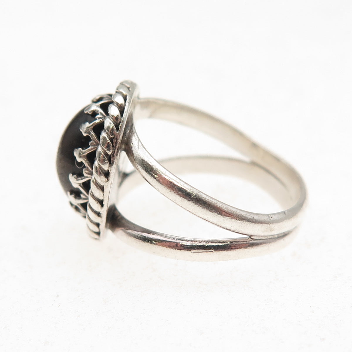 Phillip Long Navajo Old Pawn 925 Sterling Silver Vintage Tiger Eye Ring Size 4.5