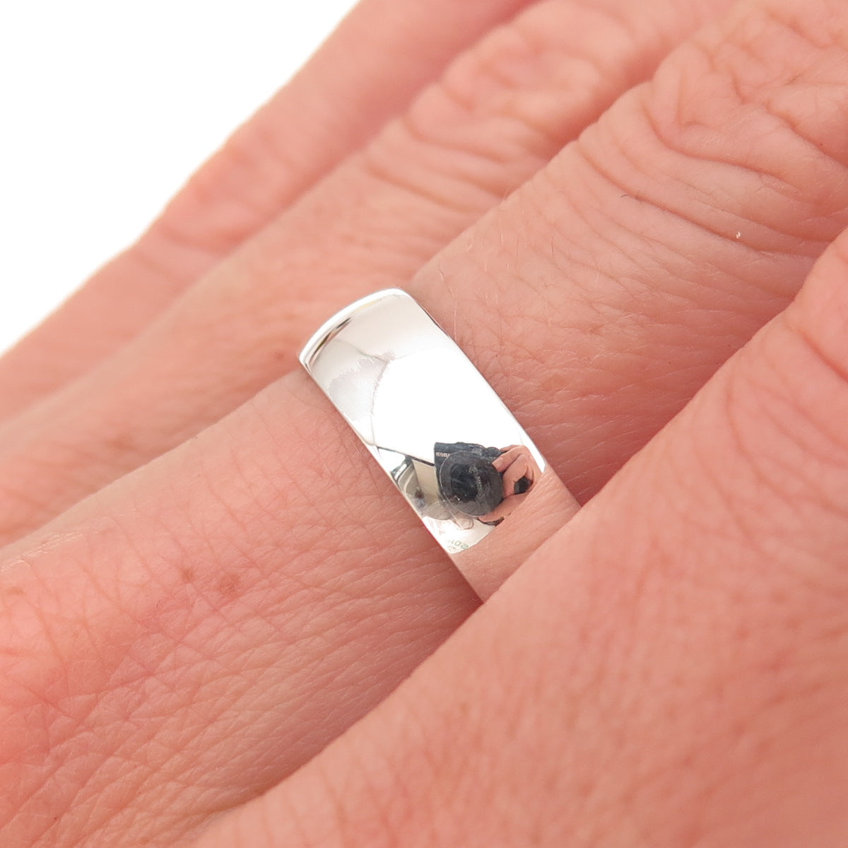 925 Sterling Silver Vintage Classic Wedding Band Ring Size 7.75