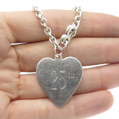 TIFFANY & CO. Sterling Silver Antique Art Deco Engraved Heart Tag Key Chain Fob