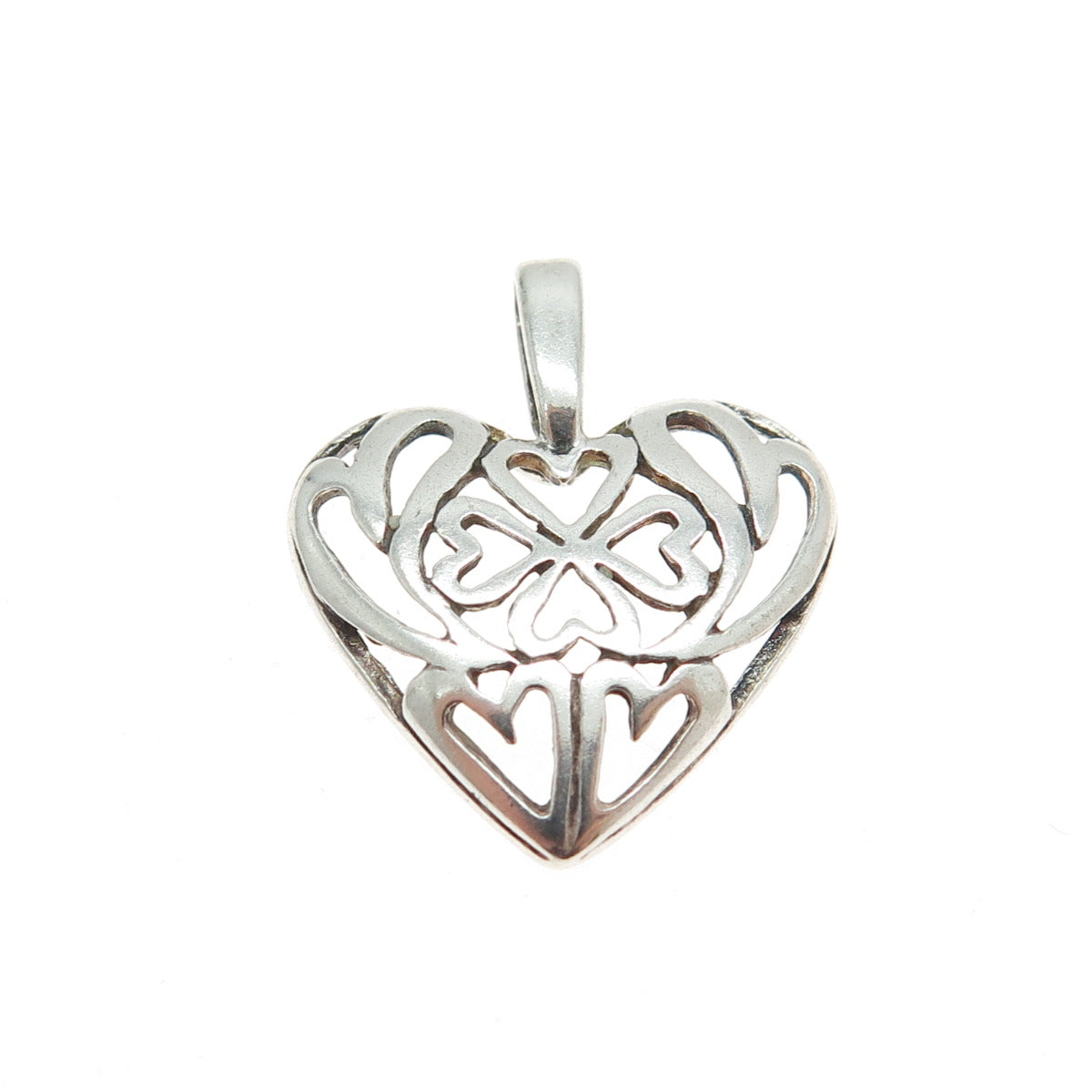 925 Sterling Silver Vintage Ornate Heart Pendant