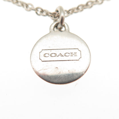 Coach 925 Sterling Silver Rhinestone Anchor 3-Strand Cable Chain Necklace 16"