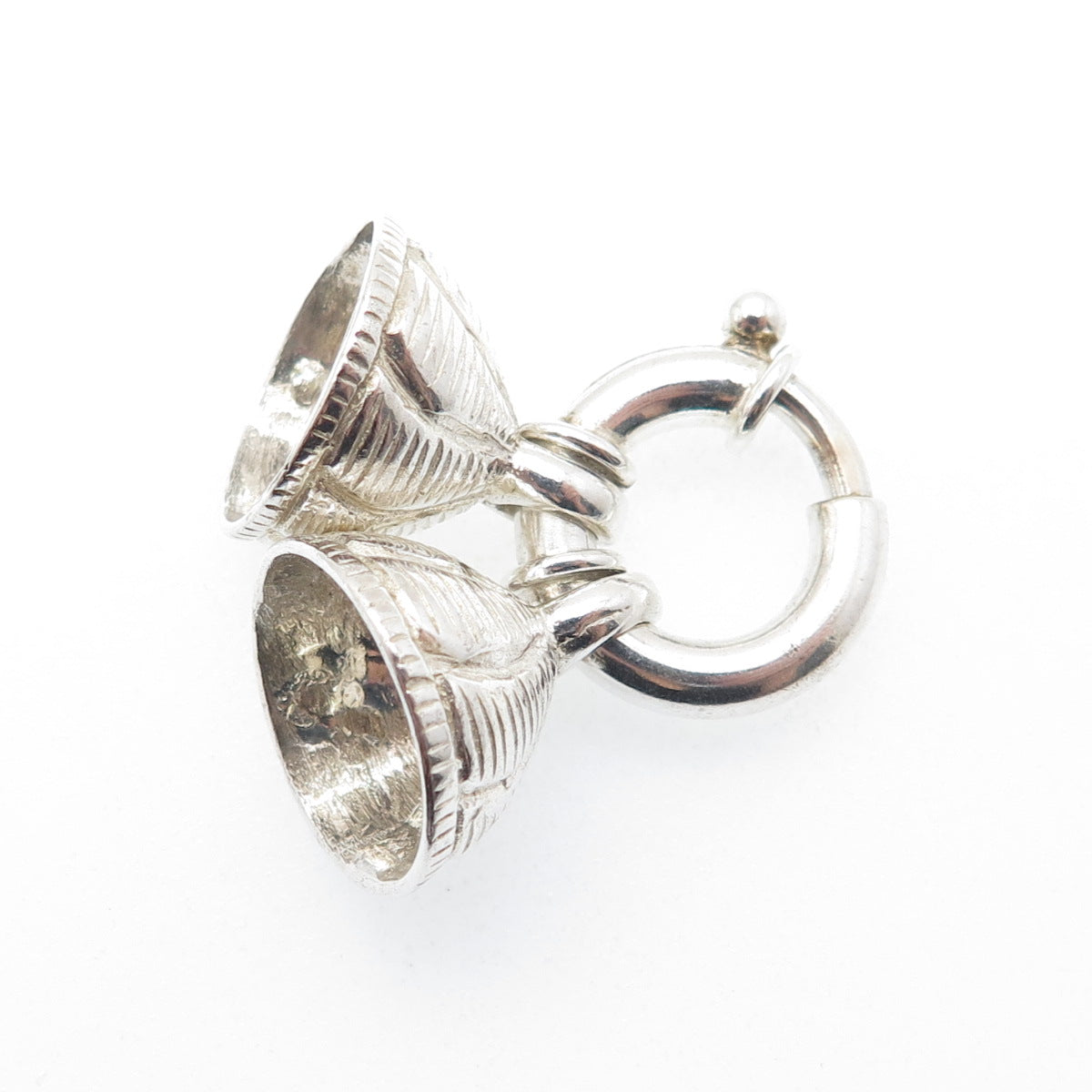 925 Sterling Silver Vintage Bracelet / Necklace Two Ends Spring Ring Lock Clasp