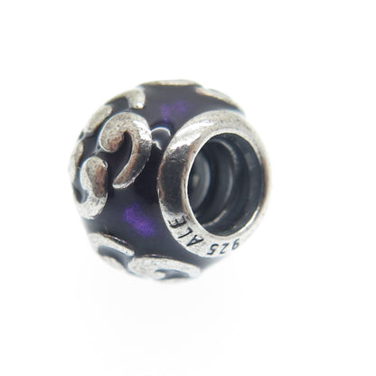 PANDORA 925 Sterling Silver Purple Enamel Zen Bead Charm