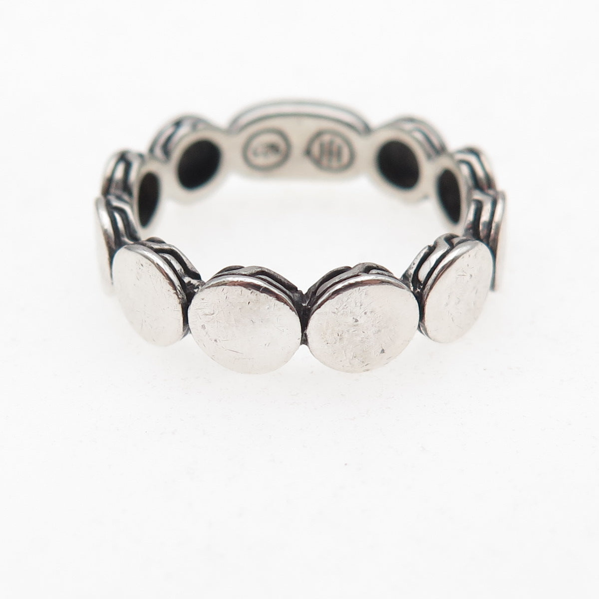 John Hardy 925 Sterling Silver Vintage Dot Oxidized Band Ring Size 7.25