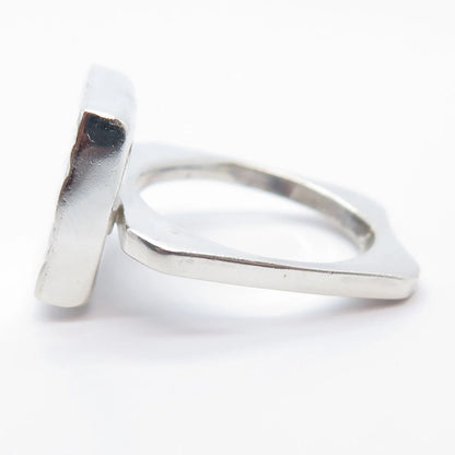 925 Sterling Silver Vintage Mexico Pebble Ring Size 7.25