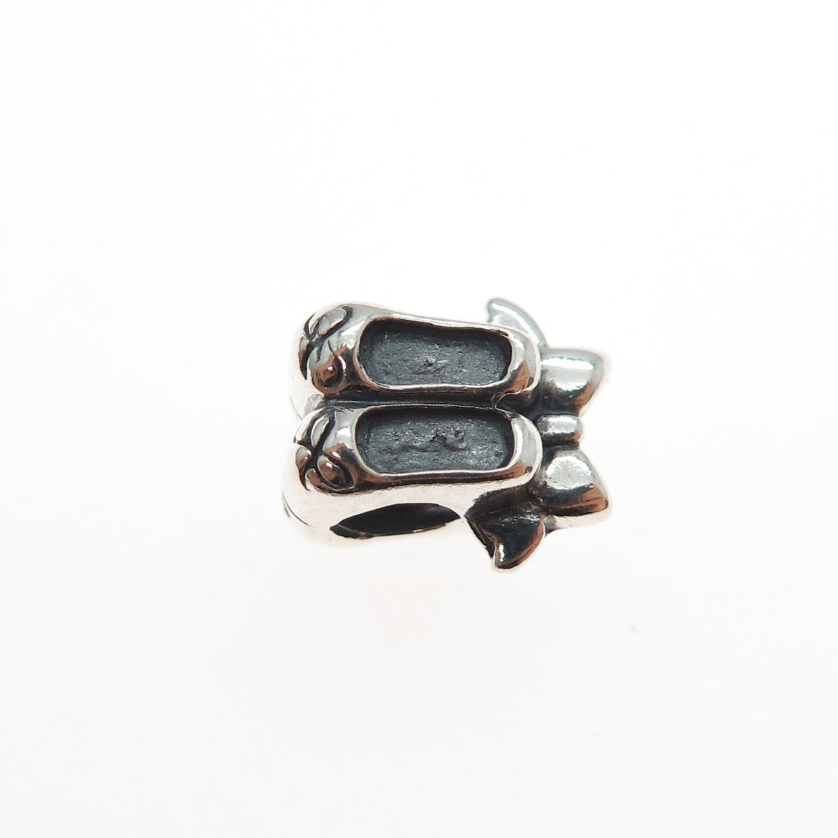 CHAMILIA 925 Sterling Silver Ballet Bow Shoes Slide Bead Charm